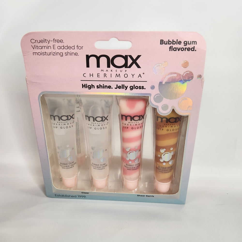 Max Make Up Cherimoya High Shine Jelly Bubblegum Flavored Lip gloss New in box